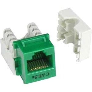 Unirise Cat5e Keystone Jack 110 Type Punch Down, Green - American Tech Depot