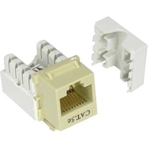 Unirise Cat5e Keystone Jack 110 Type Punch Down, Ivory - American Tech Depot