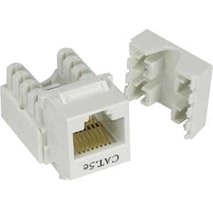 Unirise Cat5e Keystone Jack 110 Type Punch Down, White - American Tech Depot