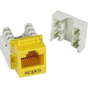 Unirise Cat5e Keystone Jack 110 Type Punch Down, Yellow - American Tech Depot