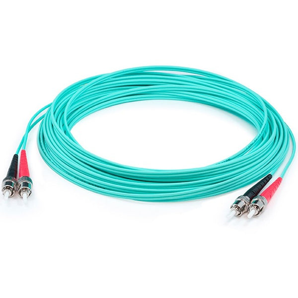 AddOn 7m ST (Male) to ST (Male) Aqua OM4 Duplex Fiber OFNR (Riser-Rated) Patch Cable - American Tech Depot