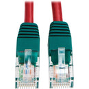 Tripp Lite 10ft Cat5e Cat5 Molded Snagless Crossover Patch Cable RJ45 Red 10' - American Tech Depot