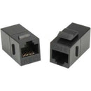 Unirise Cat6 RJ45 Keystone In-line Coupler, Black - American Tech Depot
