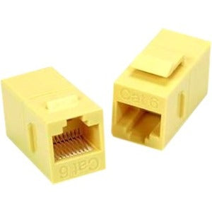 Unirise Cat6 RJ45 Keystone In-line Coupler, Yellow - American Tech Depot