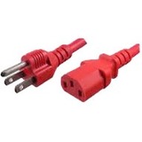 Unirise 1ft Red Desktop- Monitor- TV Power Cord, 5-15P-C13, SVT, 10amp, 125V