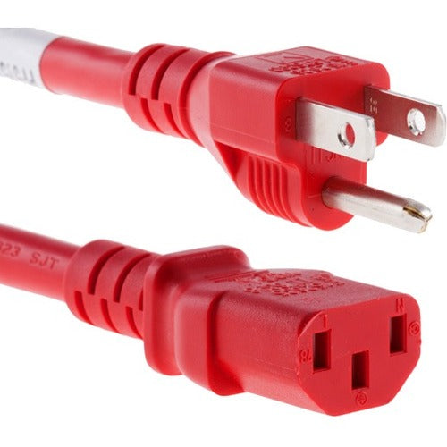 Unirise 2ft Red Desktop- Monitor- TV Power Cord, 5-15P-C13, SVT, 10amp, 125V