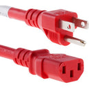 Unirise 6ft Red Desktop- Monitor- TV Power Cord, 5-15P-C13, SVT, 10amp, 125V