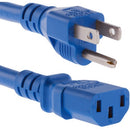 Unirise 6ft Blue Desktop- Monitor- TV Power Cord, 5-15P-C13, SVT, 10amp, 125V