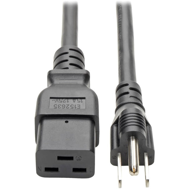 Tripp Lite 8ft Power Cord Adapter Cable 5-15P to C19 Heavy Duty 15A 14AWG 8' - American Tech Depot