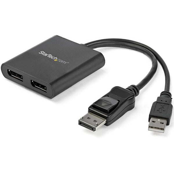 StarTech.com 2-Port Multi Monitor Adapter, DisplayPort 1.2 MST Hub, Dual 4K 30Hz, Video Splitter for Extended Desktop Mode, Windows Only