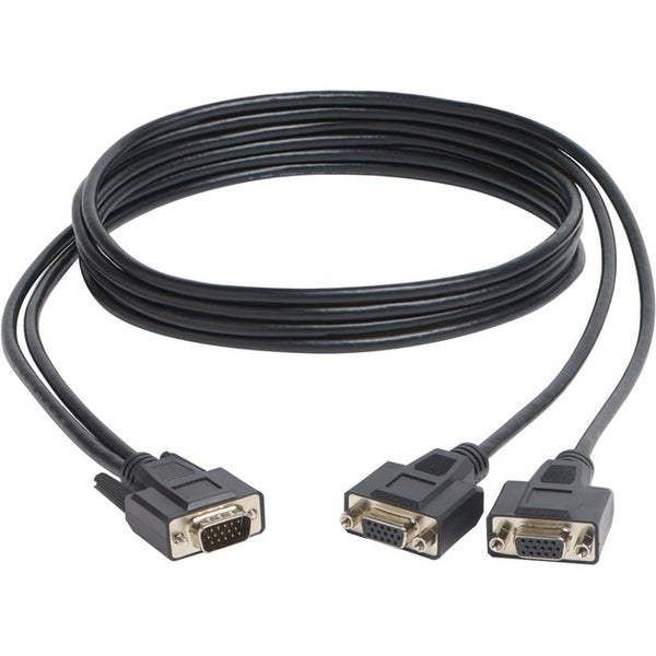 Tripp Lite 6ft VGA Monitor Y Splitter Cable High Resolution HD15 M-2xF 6' - American Tech Depot