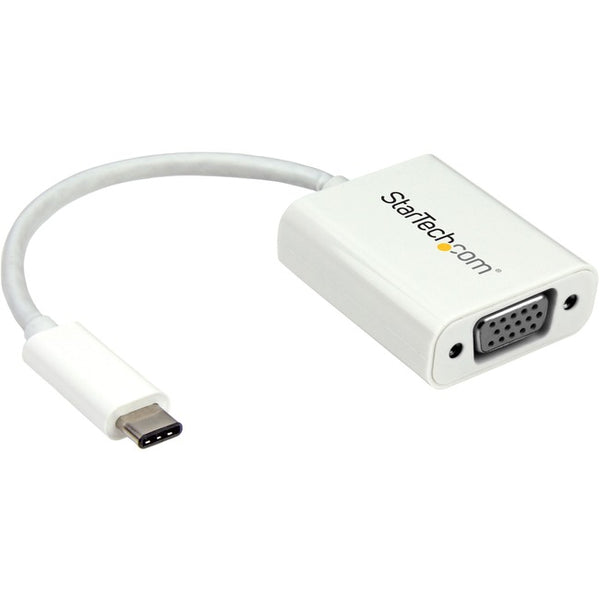 StarTech.com USB-C to VGA Adapter - White - Thunderbolt 3 Compatible - USB C Adapter - USB Type C to VGA Dongle Converter - American Tech Depot