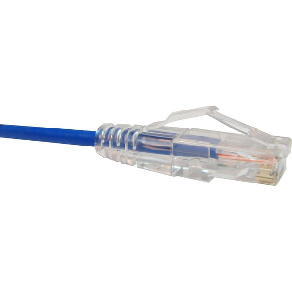 Unirise Clearfit Slim Cat6 Patch Cable, Snagless, Blue, 30ft - American Tech Depot