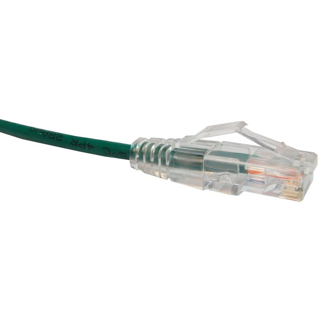 Unirise Clearfit Slim Cat6 Patch Cable, Snagless, Green, 30ft - American Tech Depot