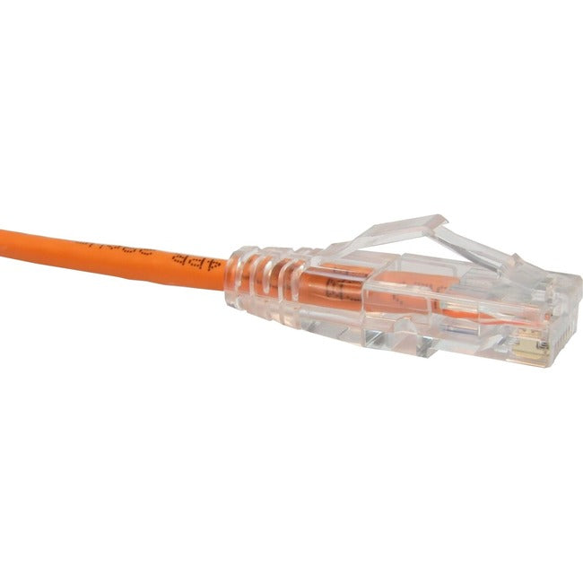 Unirise Clearfit Slim Cat6 Patch Cable, Snagless, Orange, 3ft - American Tech Depot