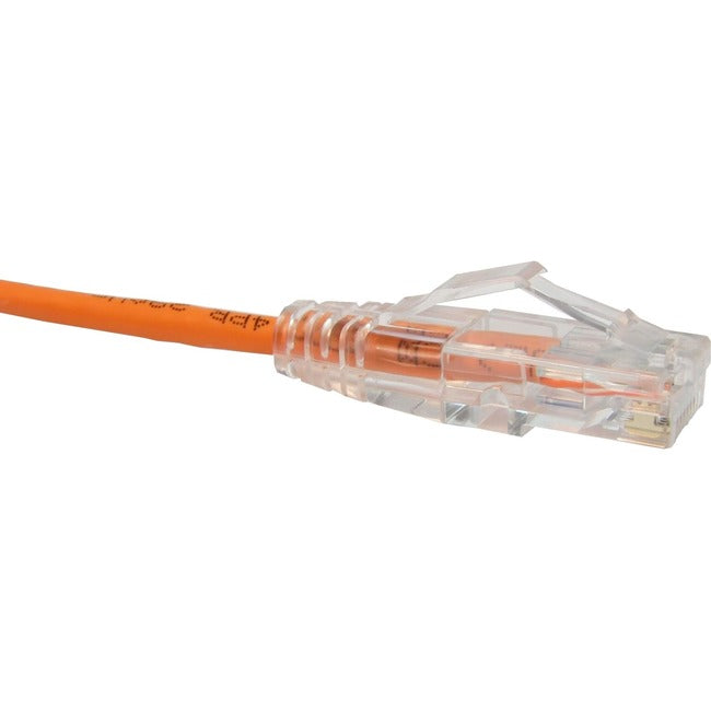 Unirise Clearfit Slim Cat6 Patch Cable, Snagless, Orange, 6ft - American Tech Depot