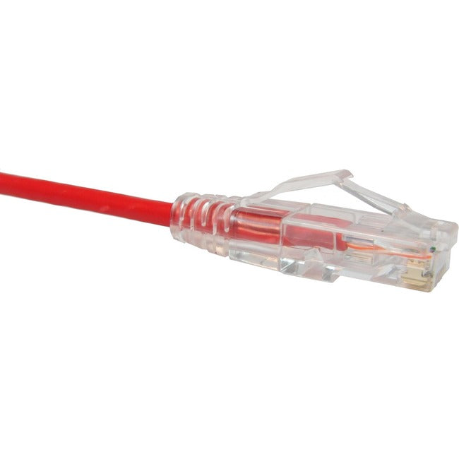 Unirise Clearfit Slim Cat6 Patch Cable, Snagless, Red, 7ft - American Tech Depot