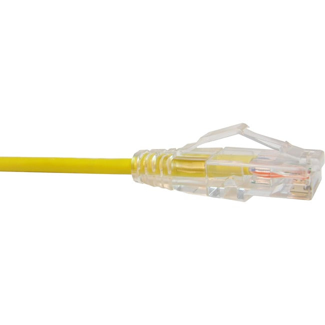 Unirise Clearfit Slim Cat6 Patch Cable, Snagless, Yellow, 1ft - American Tech Depot