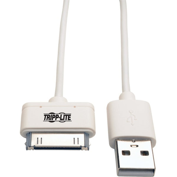 Tripp Lite 3ft USB-Sync Charge Cable 30-Pin Dock Connector for Apple White 3' - American Tech Depot