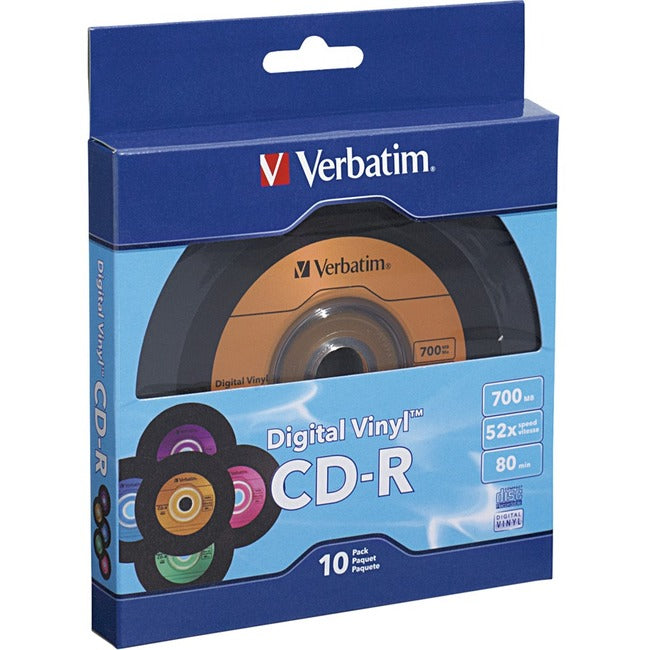 Verbatim CD-R 80min 52X with Digital Vinyl Surface - 10pk Bulk Box