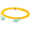 AddOn 5m ASC (Male) to ASC (Male) Yellow OS2 Duplex Fiber OFNR (Riser-Rated) Patch Cable - American Tech Depot