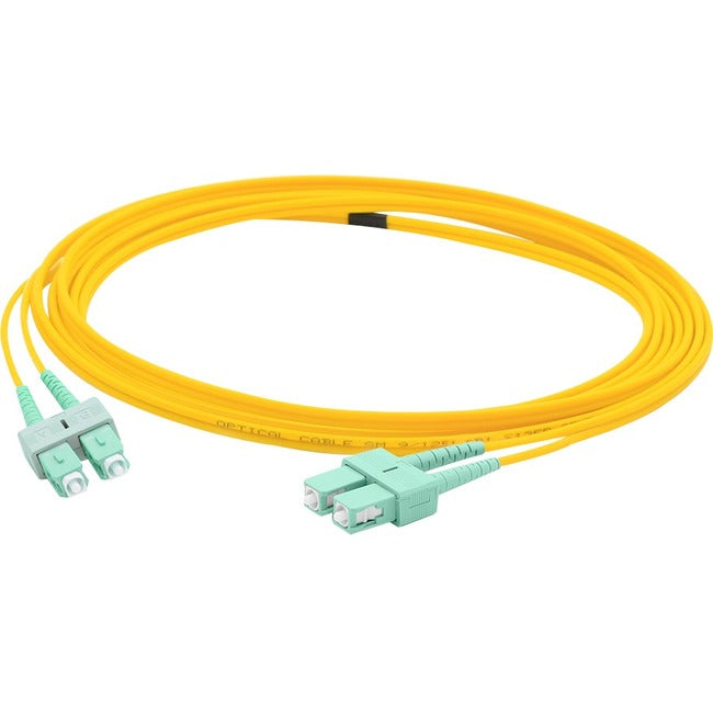 AddOn 5m ASC (Male) to ASC (Male) Yellow OS2 Duplex Fiber OFNR (Riser-Rated) Patch Cable - American Tech Depot