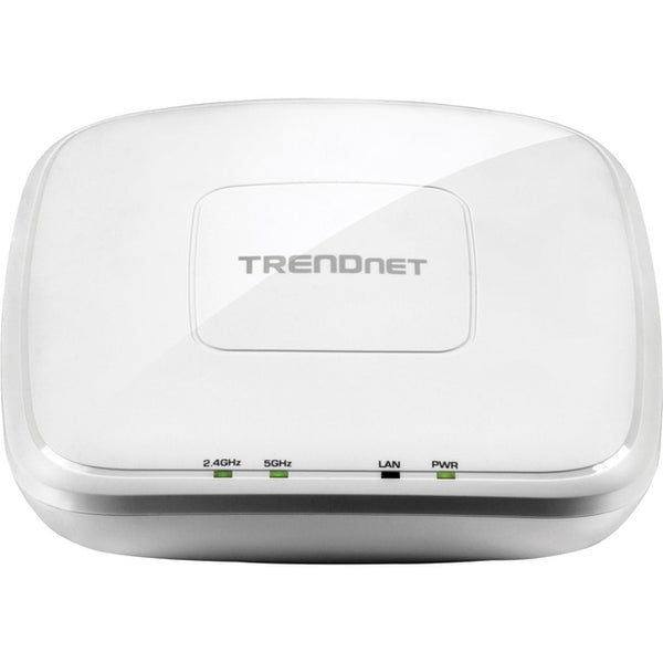 TRENDnet AC1200 Dual Band PoE Access Point; TEW-821DAP; MU-MIMO; 867 Mbps WiFi AC+ 300 Mbps WiFi N Bands; Client Bridge; Access Point; Repeater Modes; Gigabit PoE LAN Port; Captive Portal for Hotspot