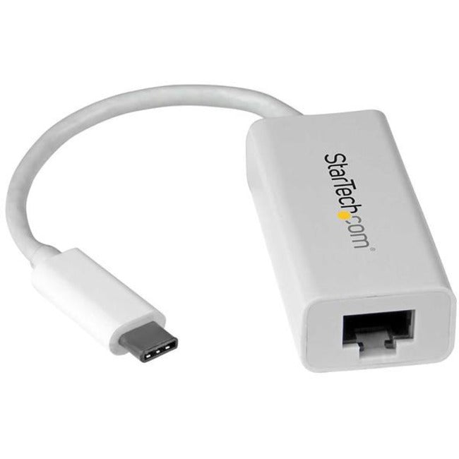 StarTech.com USB-C to Gigabit Ethernet Adapter - White - Thunderbolt 3 Port Compatible - USB Type C Network Adapter - American Tech Depot
