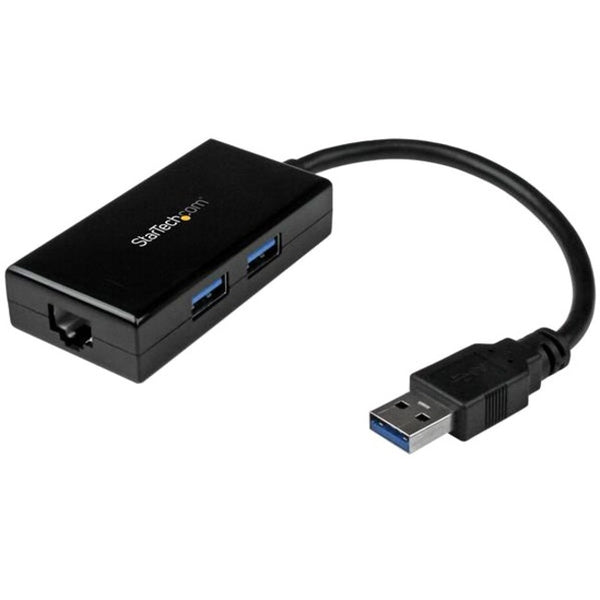 StarTech.com USB 3.0 to Gigabit Network Adapter with Built-In 2-Port USB Hub - Native Driver Support (Windows, Mac and Chrome OS) - American Tech Depot