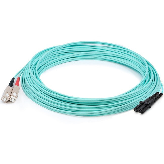 AddOn 7m MT-RJ (Male) to SC (Male) Aqua OM3 Duplex Fiber OFNR (Riser-Rated) Patch Cable - American Tech Depot