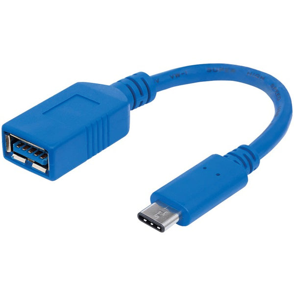 Manhattan SuperSpeed USB 3.1 Gen1 Type-C Male to Type-A Female Device Cable, 5 Gbps, Blue, 6" - American Tech Depot