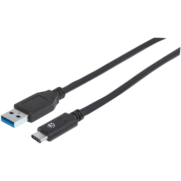Manhattan SuperSpeed+ USB 3.1 Gen2 A Male to C Male Device Cable, 10 Gbps, 3 ft, Black - American Tech Depot