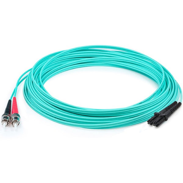 AddOn 3m MT-RJ (Male) to ST (Male) Aqua OM3 Duplex Fiber OFNR (Riser-Rated) Patch Cable - American Tech Depot