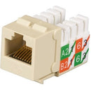 Black Box Ivory Unshielded CAT6 Keystone Jack, 110 Punchdown, TAA