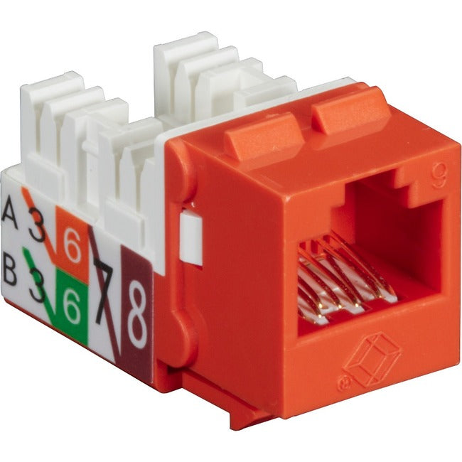 Black Box GigaTrue2 CAT6 Keystone Jack - Unshielded, 110 Punchdown Type, TAA, Orange - American Tech Depot