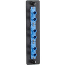 Black Box Standard Adapter Panel, Ceramic Sleeves, (3) Duplex ST Pairs, Blue - American Tech Depot