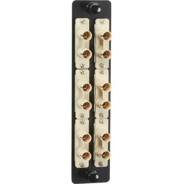 Black Box JPM460 Series Fiber Adapter Panel - High Density, (6) ST Duplex, Ceramic, Beige - American Tech Depot