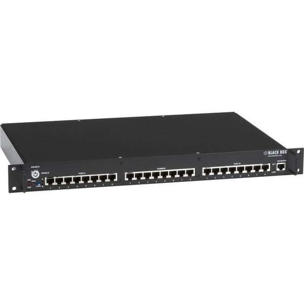 Black Box Rackmount Gang Switch - 19" , 1U, (8) RJ-45 A-B (All Pins), Network Manageable