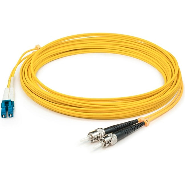 AddOn 1m ST (Male) to LC (Male) Yellow OS2 Simplex Fiber OFNR (Riser-Rated) Patch Cable - American Tech Depot