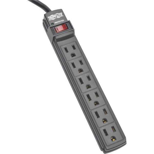 Tripp Lite Power Strip 6 Outlet NEMA 5-15R AC 6 ' Cord 5-15P Black Housing - American Tech Depot