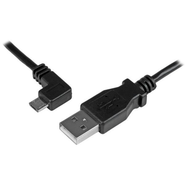 StarTech.com 2m 6 ft Left Angle Micro-USB Charge-and-Sync Cable M-M - USB 2.0 A to Micro-USB - 24 AWG - American Tech Depot