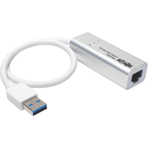 Tripp Lite USB 3.0 SuperSpeed to Gigabit Ethernet NIC Network Adapter RJ45 10-100-1000 Aluminum White - American Tech Depot