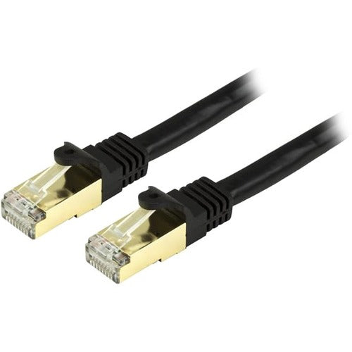 StarTech.com 1 ft CAT6a Ethernet Cable - 10 Gigabit Category 6a Shielded Snagless RJ45 100W PoE Patch Cord - 10GbE Black UL-TIA Certified - American Tech Depot