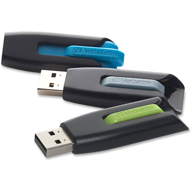 Verbatim 16GB Store 'n' Go V3 USB 3.0 Flash Drive - 3pk - Blue, Green, Gray