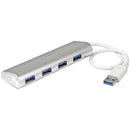 StarTech.com 4 Port Portable USB 3.0 Hub with Built-in Cable - Aluminum and Compact USB Hub - American Tech Depot