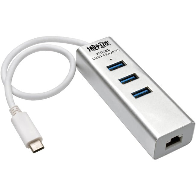 Tripp Lite 3-Port Portable USB 3.1 Gen 1 USB-C Gigabit Ethernet Adapter - American Tech Depot