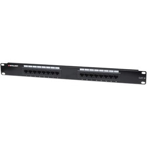 Intellinet Network Solutions 16-Port Rackmount Cat6 UTP 110-Krone Patch Panel, 1U