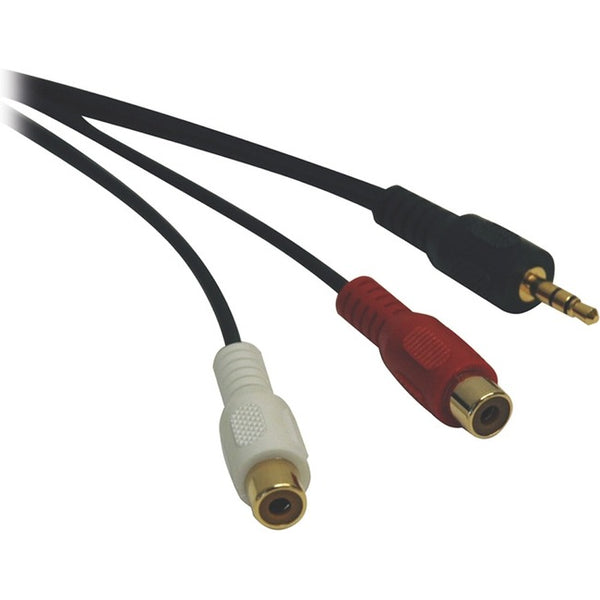 Tripp Lite 6in Mini Stereo to 2RCA Audio Y Splitter Adapter Cable 3.5mm 2xF-M 6" - American Tech Depot