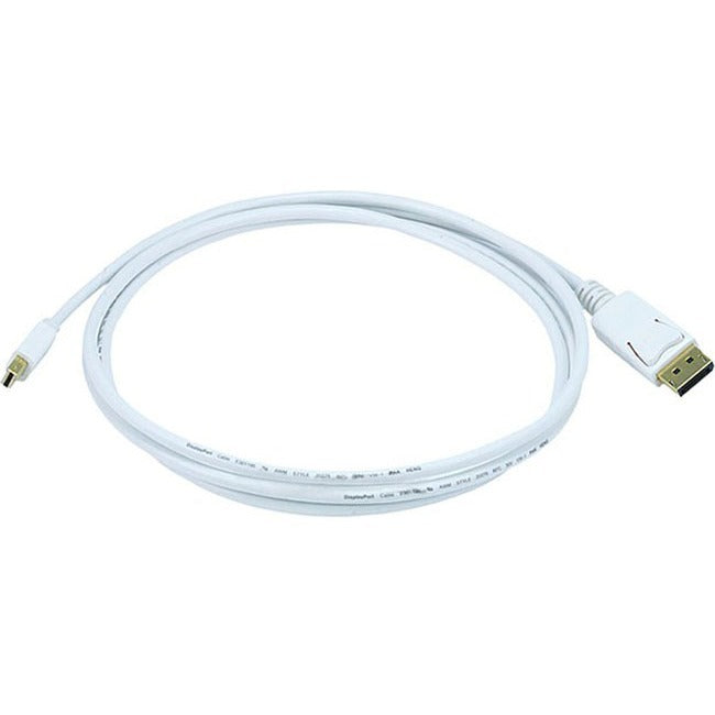 Monoprice 6ft 32AWG Mini DisplayPort to DisplayPort Cable - White - American Tech Depot