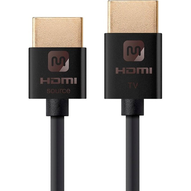 Monoprice Ultra Slim 18Gbps Active High Speed HDMI Cable, 10ft Black - American Tech Depot